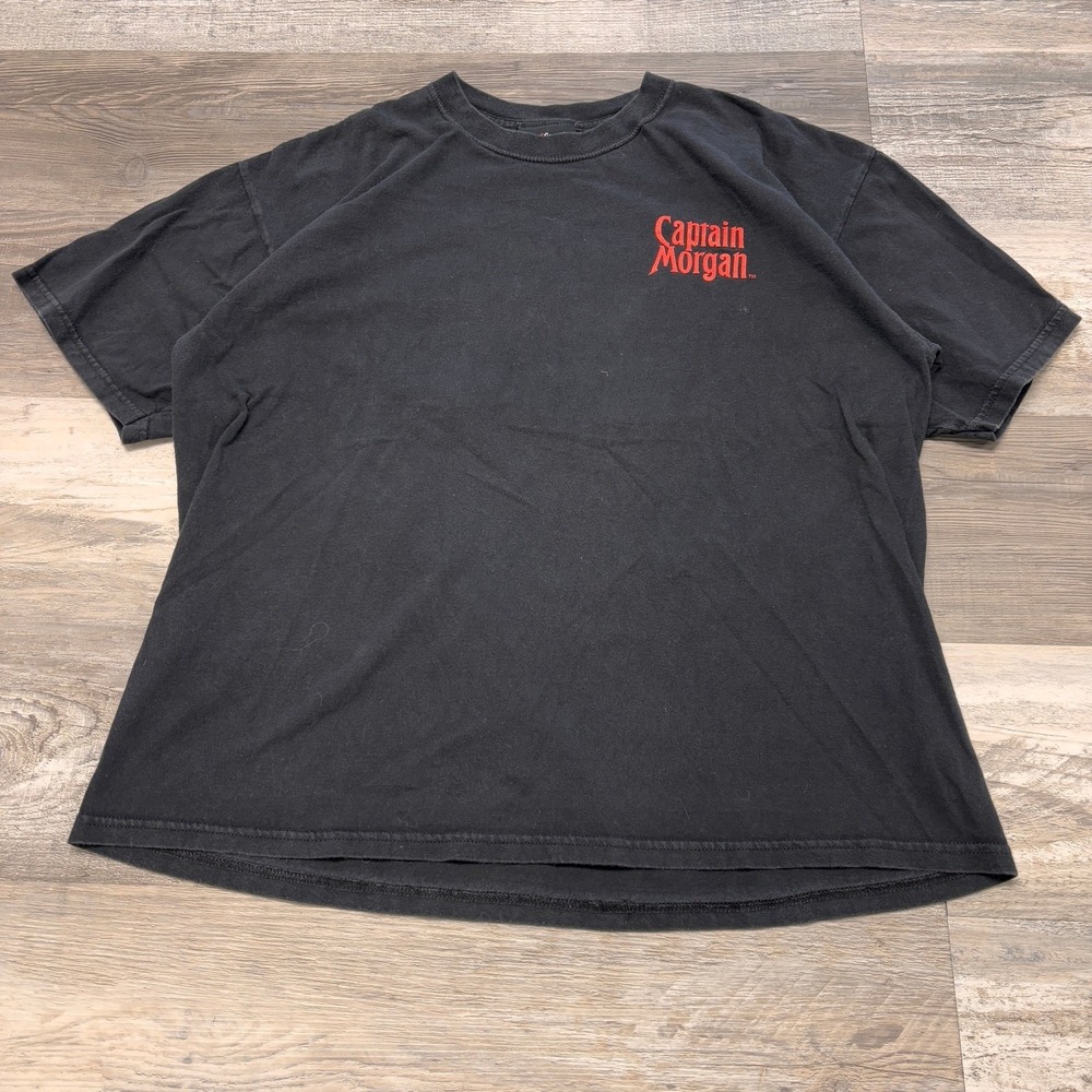 Vintage 90s Y2k Captain Morgan Rum Co. Black Men Xl Cotton Pirate Alcohol Shirt View 4